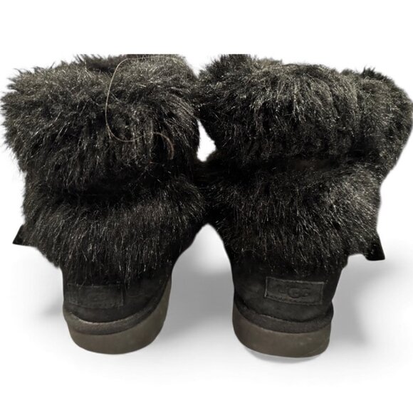 UGG Classic Buckle Mini Boots – Black – Faux Fur/Shearling Lined – Women’s US 10 - Picture 7 of 8